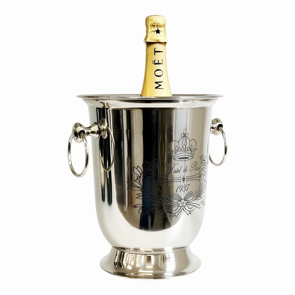 Silver Plated Hotel De Paris Single Bottle Champagne Ice Cooler Bucket with Handles
