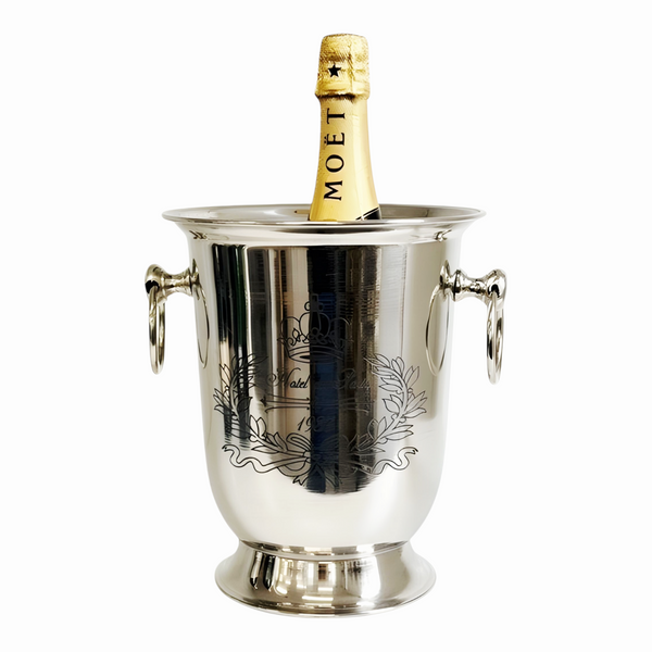 Silver Plated Hotel De Paris Single Bottle Champagne Ice Cooler Bucket with Handles