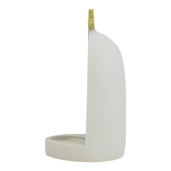 Ivory Small Rustic Tealight Candle Holder Religious Altar & Gold Cross