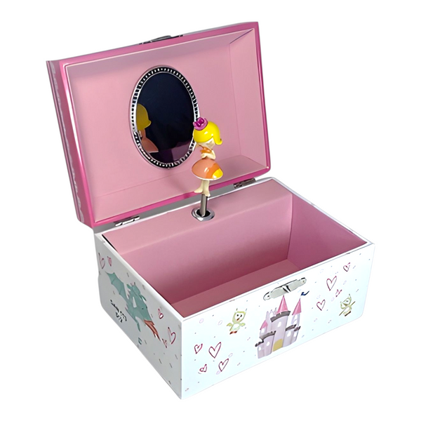 Girl's White & Pink Princess Musical Jewellery Box