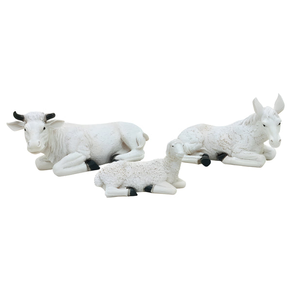 11 Piece Extra Large Christmas Nativity Scene White & Gold Figurines Display Set- 61cm