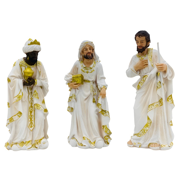 11 Piece Extra Large Christmas Nativity Scene White & Gold Figurines Display Set- 61cm