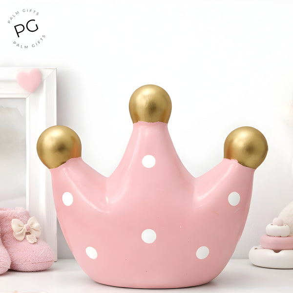Children's Light Pink Ceramic Princess Crown Money Box