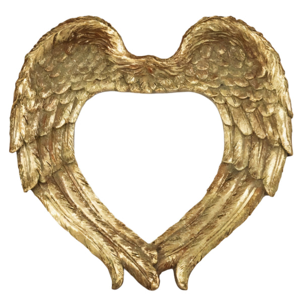 Antique Gold Angel Wings Love Heart Memorial Photo Frame