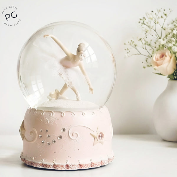Children's Pink Musical Ballerina Waterball Globe