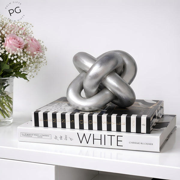 Silver Resin Knot Shape Decorative Tabletop Ornament