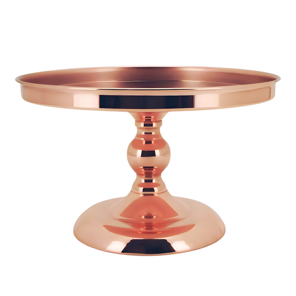 Round Rose Gold Plated Frame & Glass Mirror Top Cake Stand- 20cm