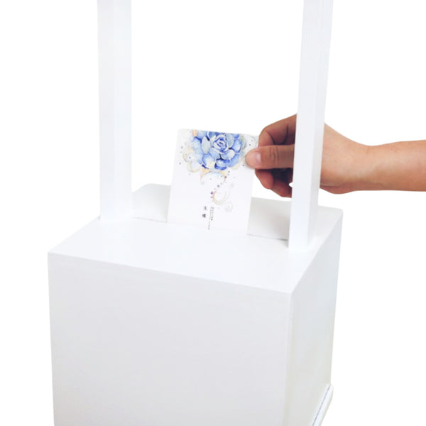 Plain White Wooden Cottage Wishing Well Box