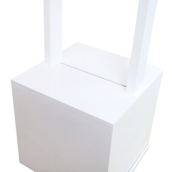 Plain White Wooden Cottage Wishing Well Box