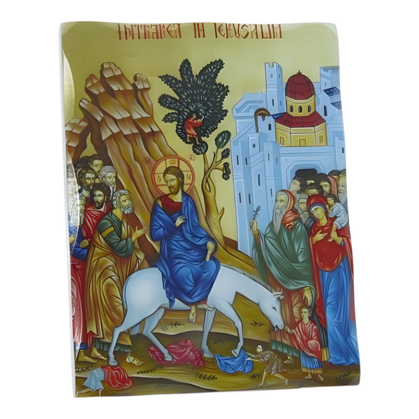 Orthodox Palm Sunday Jesus Christ Wooden Icon Plaque