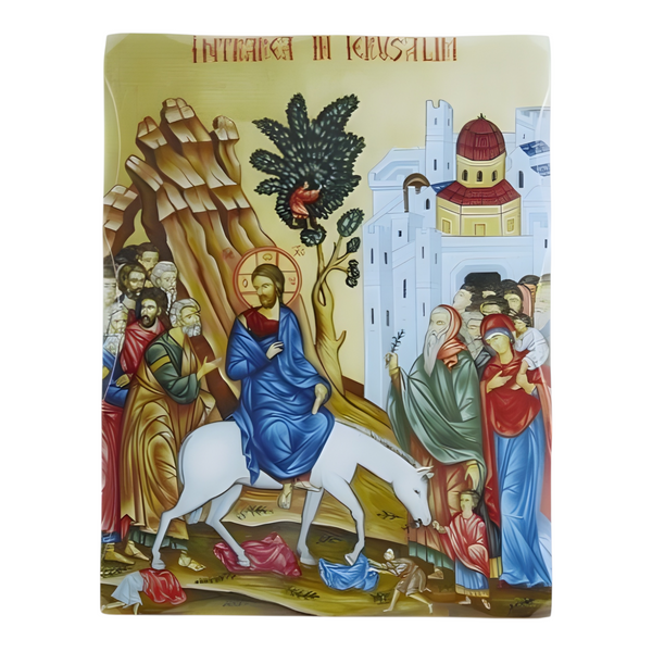 Orthodox Palm Sunday Jesus Christ Wooden Icon Plaque