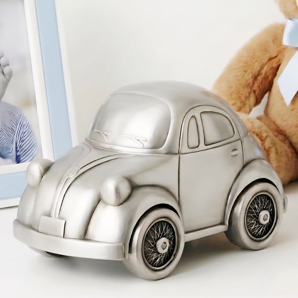 Children's Silver Pewter Car Money Box