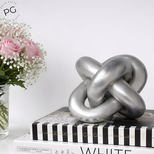 Silver Resin Knot Shape Decorative Tabletop Ornament