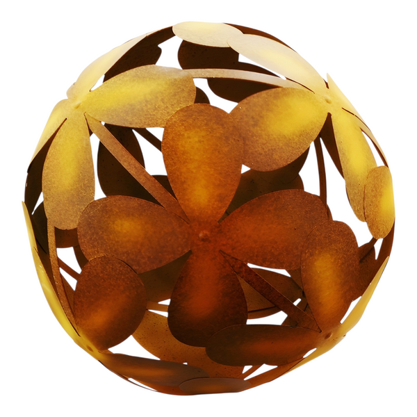 Large Rustic Frangipani Petal Flower Design Decorative Garden Ball Ornament