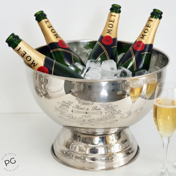 Shiny Silver Plated Hotel De Paris Champagne Ice Cooler Bucket Tub
