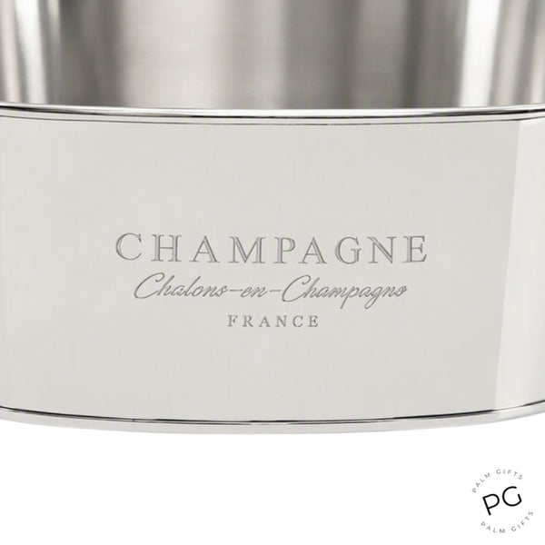 Large Shiny Silver Plated Oval Champagne France Ice Cooler Bucket Tub with Handles