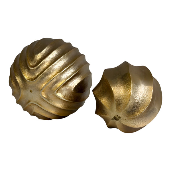 Gold Plated Swirl Decorative Tabletop Ball Ornament