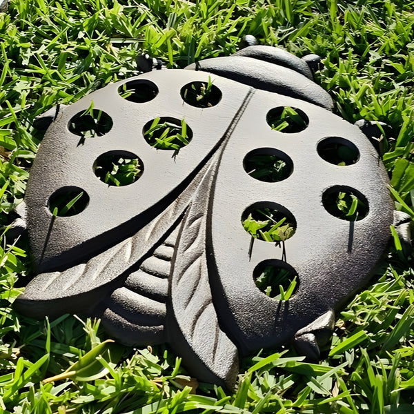 Set 4 Cast Iron Decorative Outdoor Garden Yard Ladybug Stepping Stones
