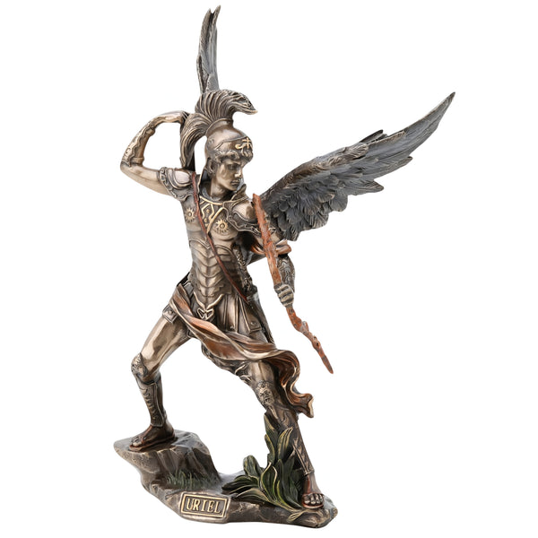 Veronese Bronze Archangel Uriel Holding Crossbow Mythology Resin Statue Figurine