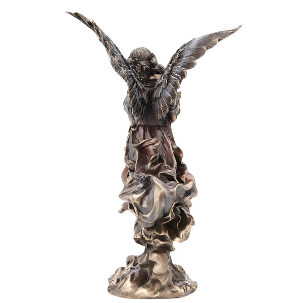 Veronese Bronze Guardian Angel Holding Infant Resin Statue Figurine