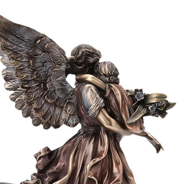 Veronese Bronze Guardian Angel Holding Infant Resin Statue Figurine