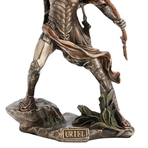 Veronese Bronze Archangel Uriel Holding Crossbow Mythology Resin Statue Figurine