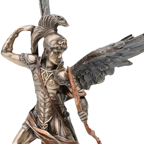 Veronese Bronze Archangel Uriel Holding Crossbow Mythology Resin Statue Figurine