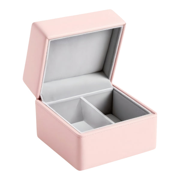 Pink Leather & Silver Teddy Bear Motif Baby Girl First Tooth & Curl Keepsake Box
