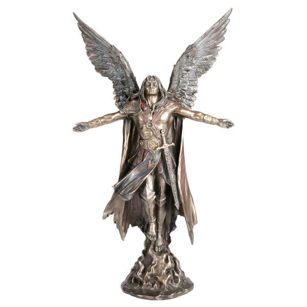 Veronese Bronze Archangel Uriel Assending Mythology Resin Statue Figurine