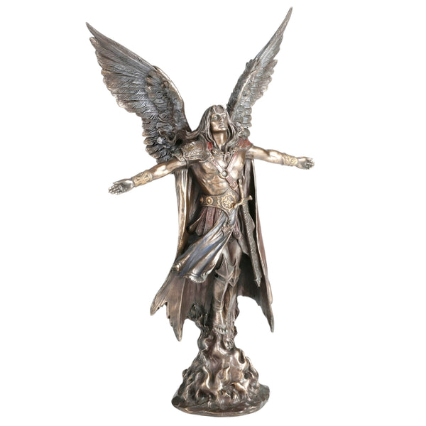 Veronese Bronze Archangel Uriel Assending Mythology Resin Statue Figurine