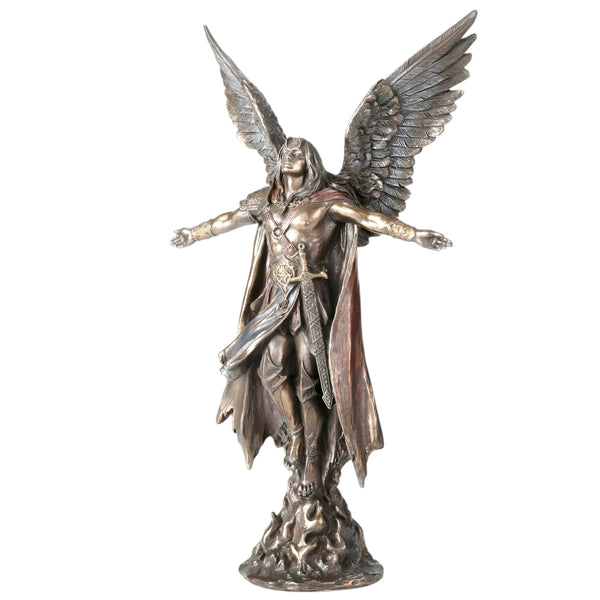 Veronese Bronze Archangel Uriel Assending Mythology Resin Statue Figurine