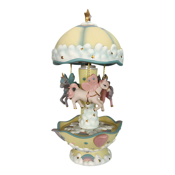 Children's Musical 3 Pegasus Horse Rotating Carousel Merry Go Round