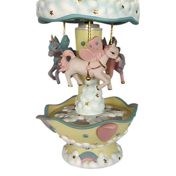 Children's Musical 3 Pegasus Horse Rotating Carousel Merry Go Round