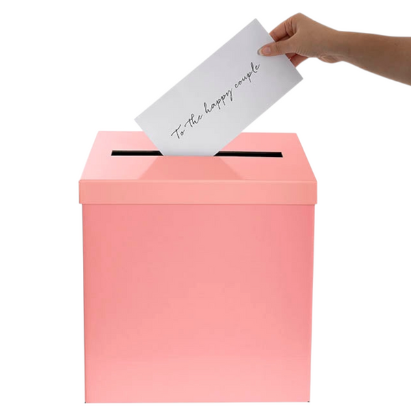 Plain Baby Pink Square Wishing Well Box