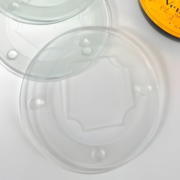 Set 4 Round Octo Frosted Glass Coasters coffee table barware bar home decor modern elegance Palm Gifts