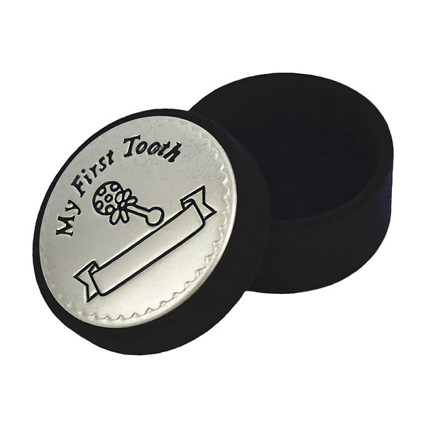 Silver Round My First Tooth Baby Keepsake In Gift Box PALM GIFTS