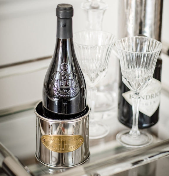 Silver Polished Heritage Collection Single Bottle Wine Holder