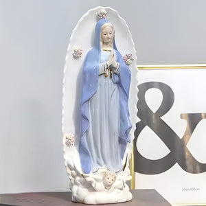 Holy Mother Mary with Flowers Ceramic Statue