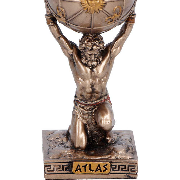 Veronese Bronze Atlas Greek Titan God Carrying World Globe Mythology Mini Resin Statue Figurine Palm Gifts