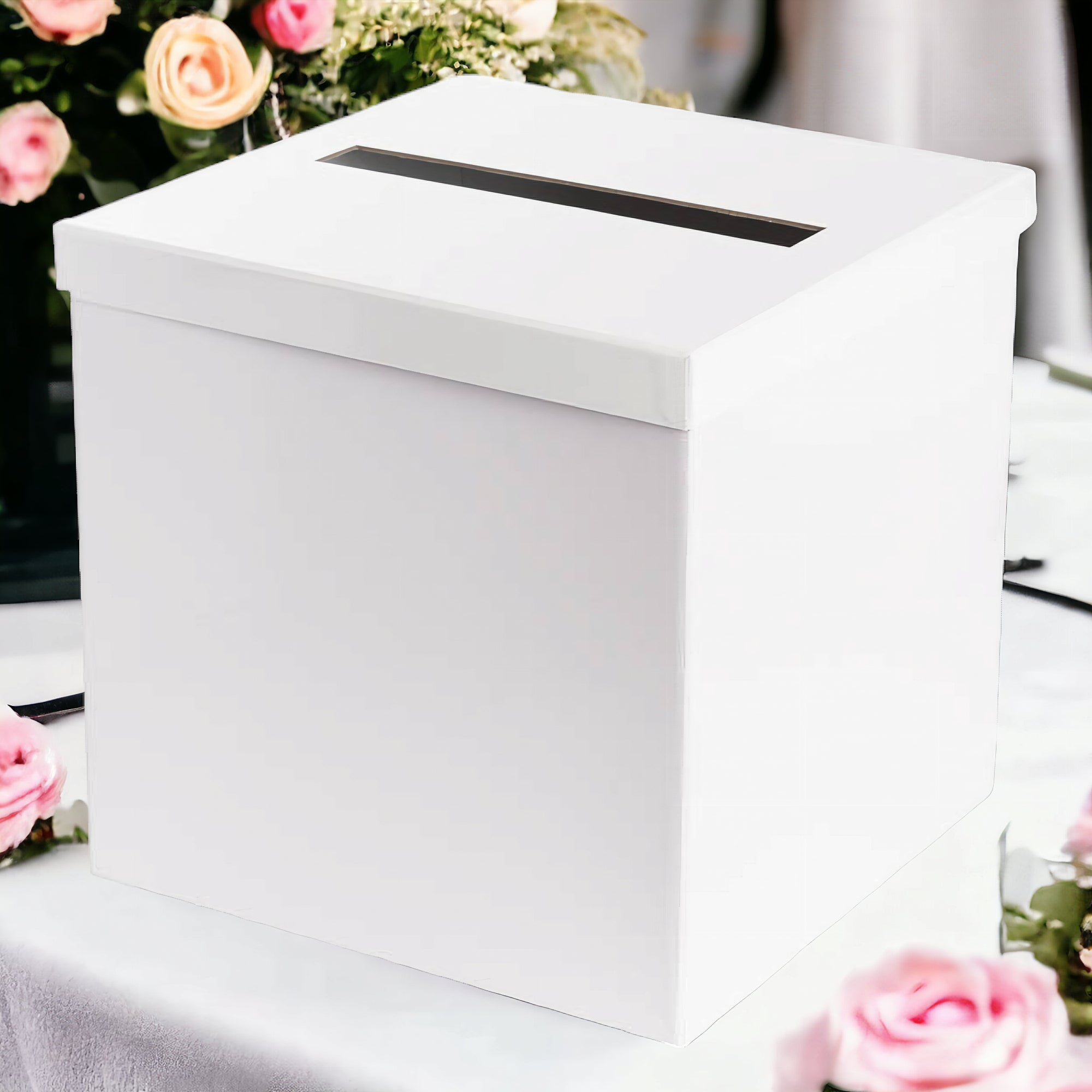 Plain gloss White Wedding Wishing Well Money Gift Card Box engagement baptism christening birthday party