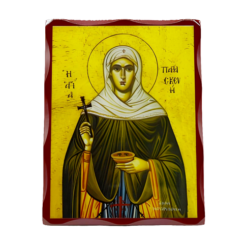 Orthodox Saint Paraskevi Wooden Icon Plaque