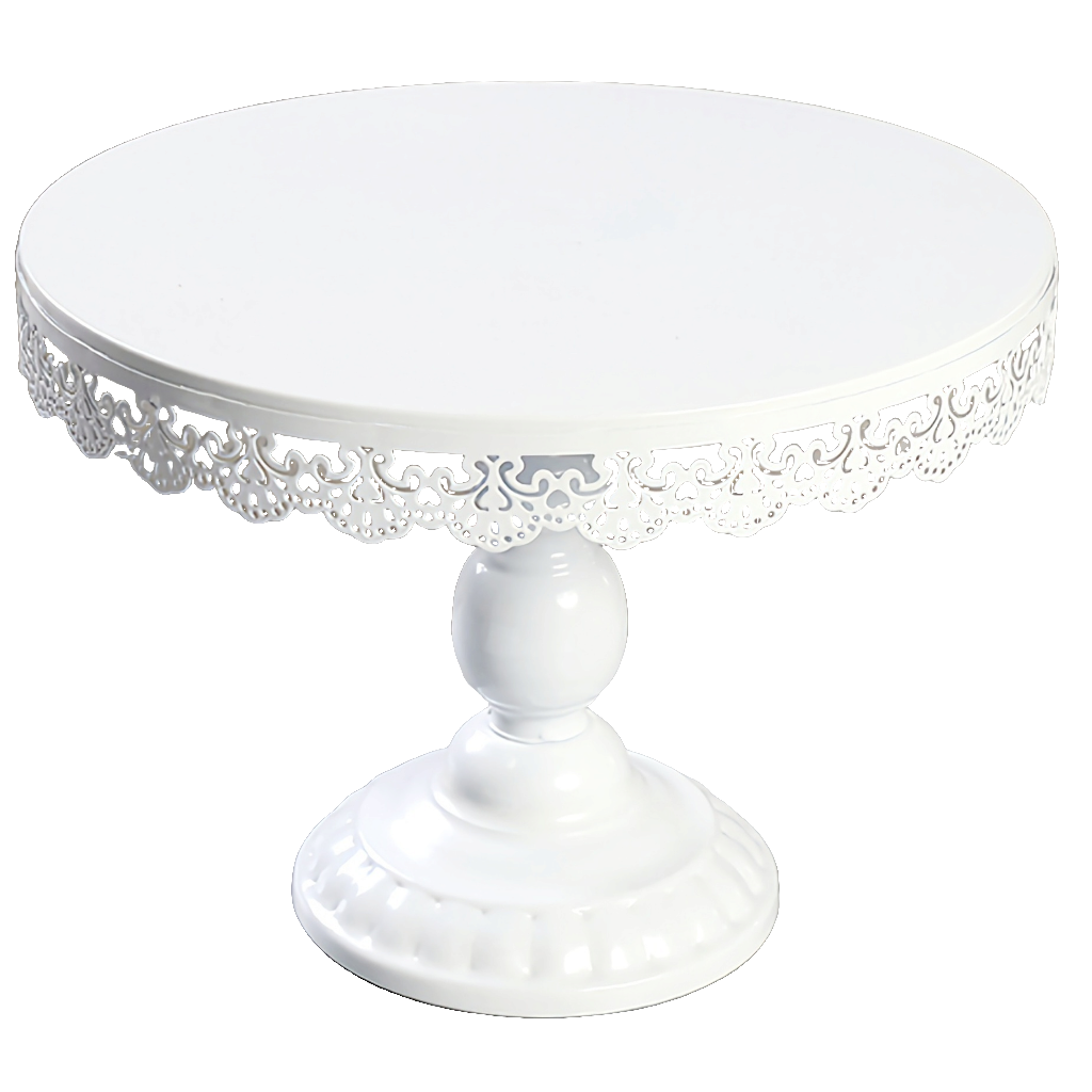 White Moroccan Lace Edge Cake Stand