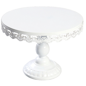 White Moroccan Lace Edge Cake Stand