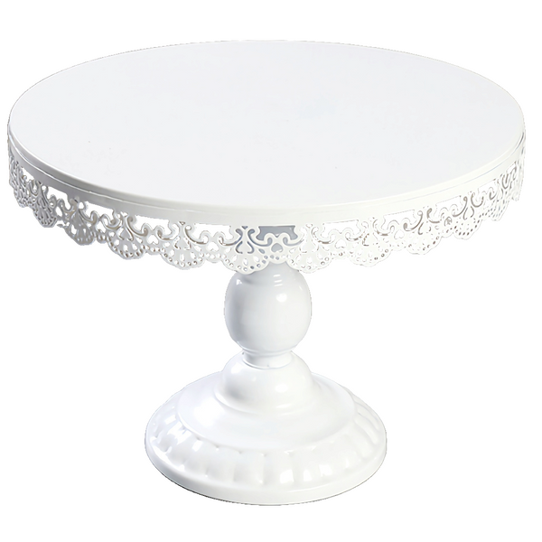 White Moroccan Lace Edge Cake Stand