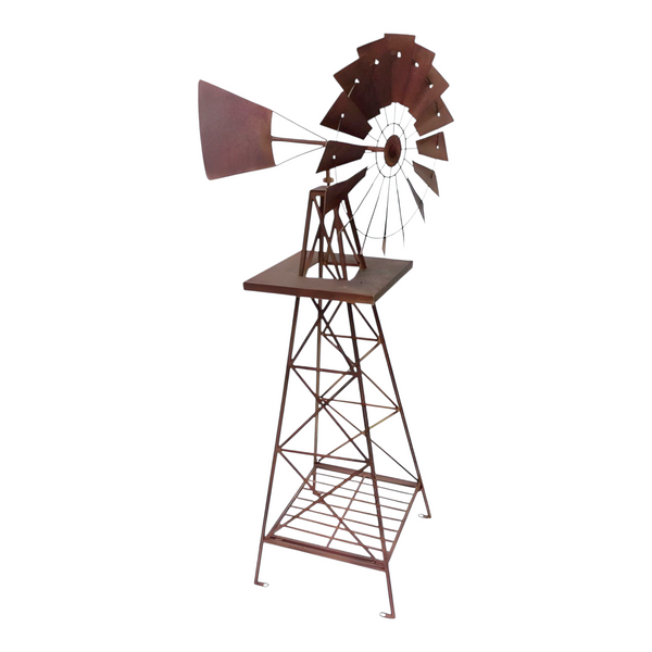 XL Rustic Metal Outdoor Garden Yard Windmill- 160cmH
