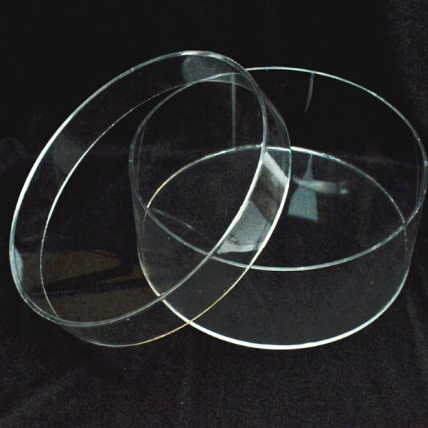 Plain Clear Round Acrylic Wedding Stefana Crowns Display Keepsake Box orthodox perspex
