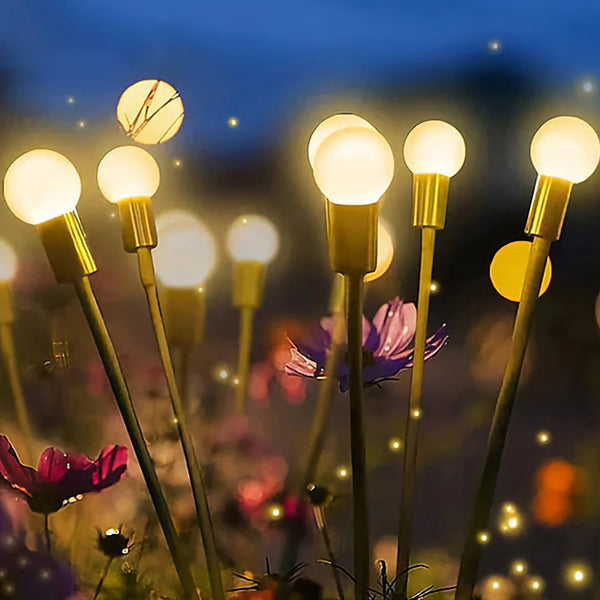Set 2 Firefly Solar Powered Outdoor Garden Stakes Lights