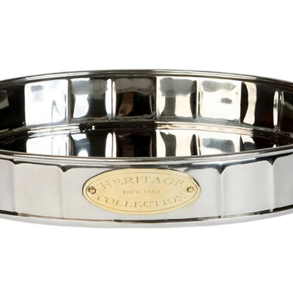 Oval Silver Polished Heritage Collection Serving Tray with Handles
