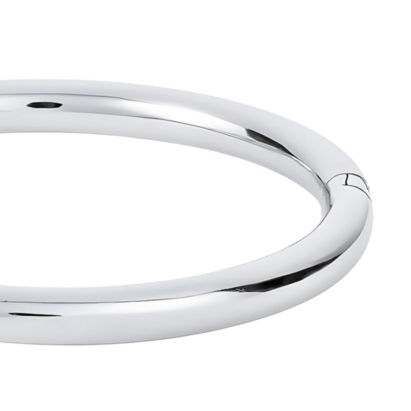 Sterling Silver Rhodium Plated Baby Bangle With Clip Hinge