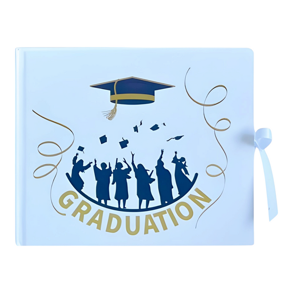 White Graduation Guest Book in Gift Box